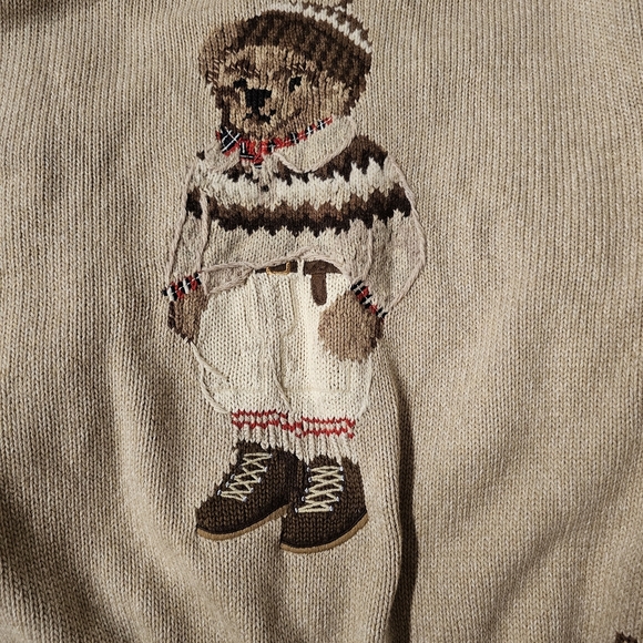 NWT Polo Ralph Lauren Polo Bear Sweater - Dark Almond Marl Large - Picture 4 of 8
